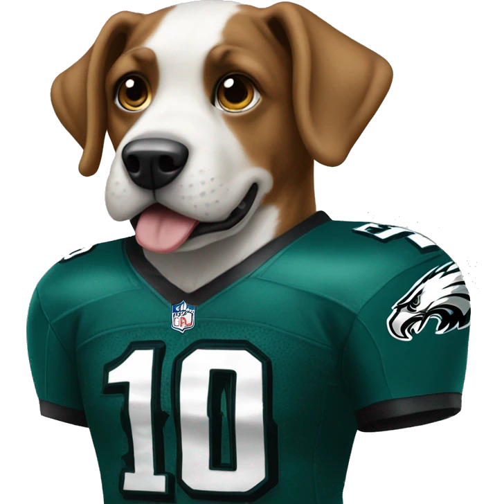 Dog with Philadelphia Eagles jersey  emoji