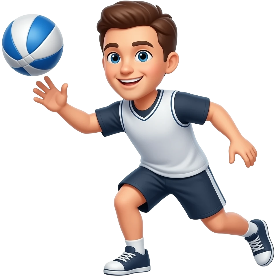 Dodgeball with a smile emoji