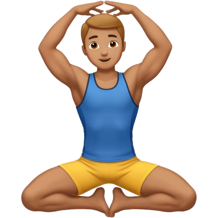 Hombre haciendo estiramientos emoji