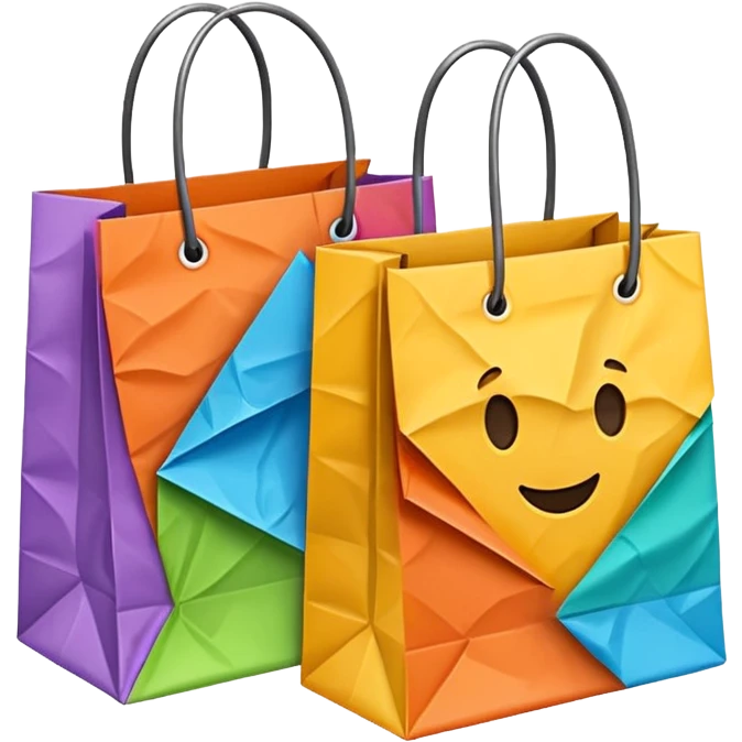 2 beautiful shopping bag emoji