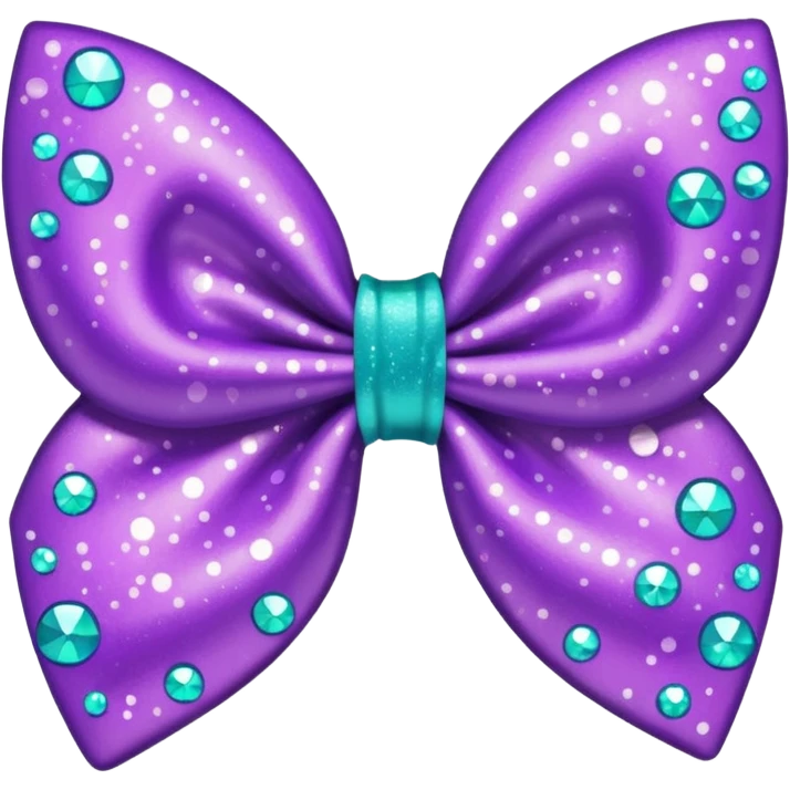 glitter purple and cian hair bow emoji