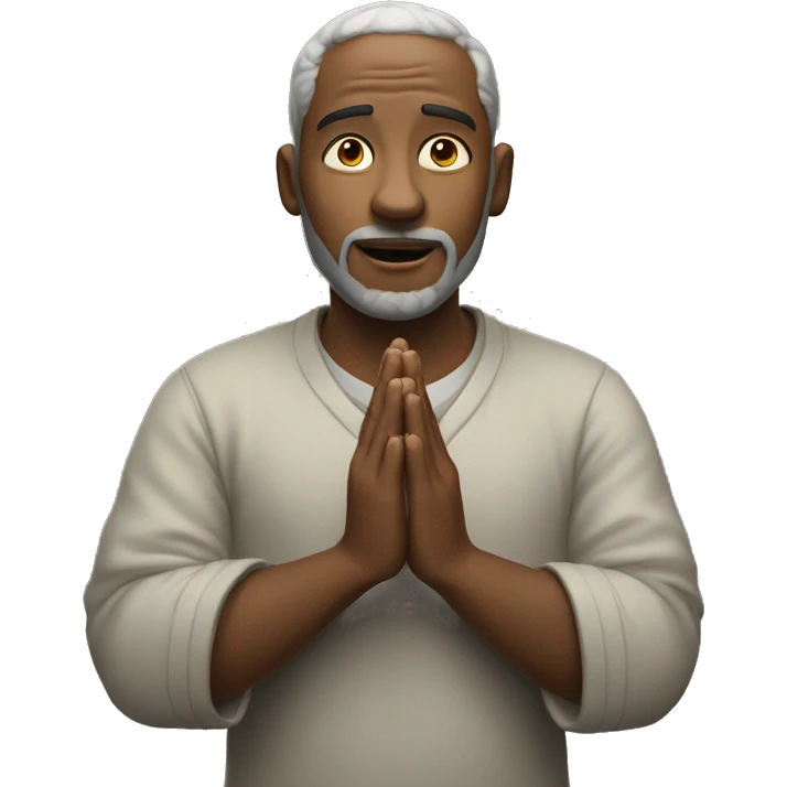 Man praying and pointing to the sky emoji
