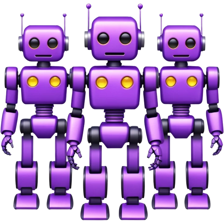 glitter purple robots emoji