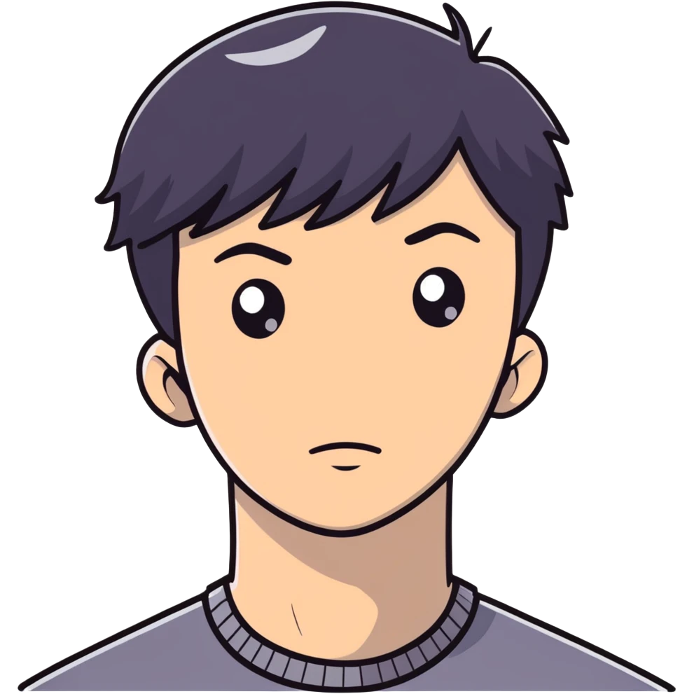 Short black haired male with one eye closed, young man with short black hair closing one eye emoji