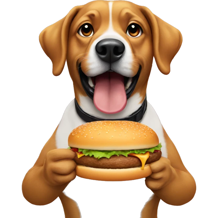 Dog eating a burger  emoji
