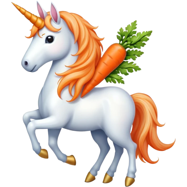 Unicorn with carrot for horn  emoji