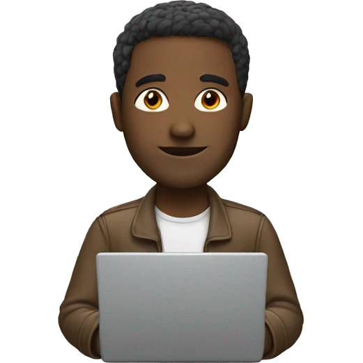 man with laptop front view emoji