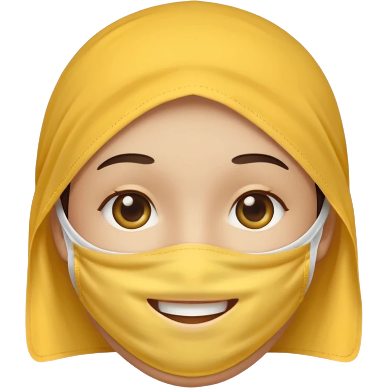 Face covering smiling yellow circle emoji