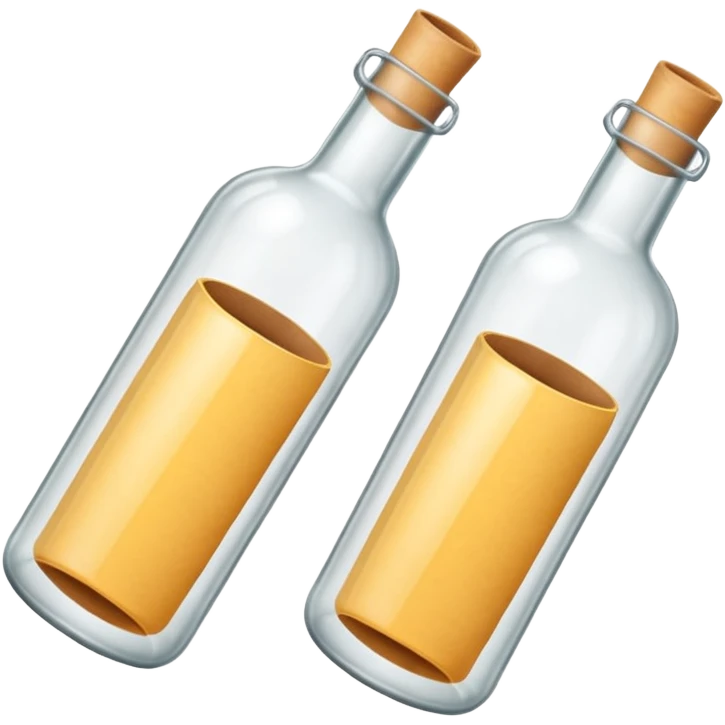 bottles with paper roll inside emoji
