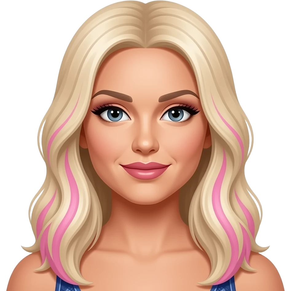 alexa bliss real and blond hair and hair pink emoji