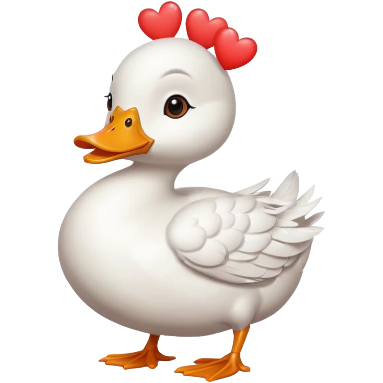 Duck with hearts on her head emoji