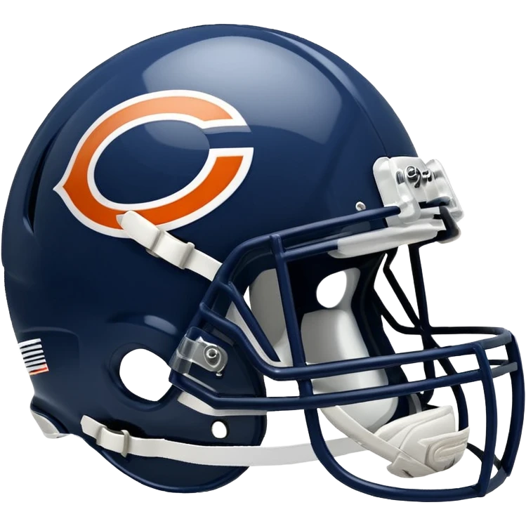 Navy blue football helmet with Chicago Bears logo emoji