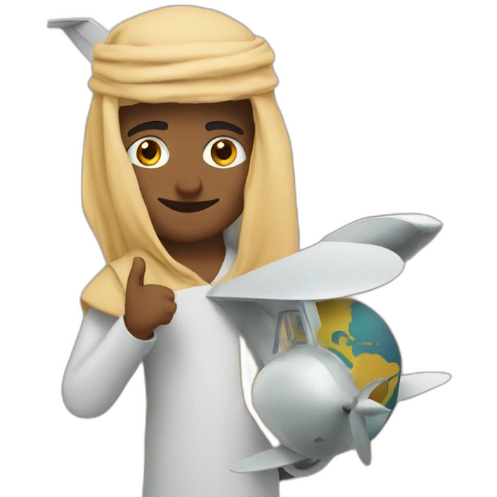 Arabs with plane emoji