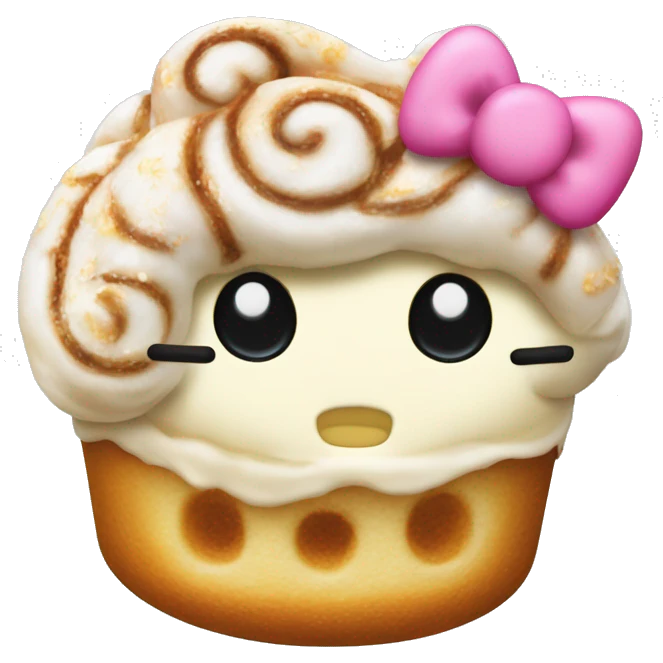vanilla cinamonroll with hello kitty ears  emoji