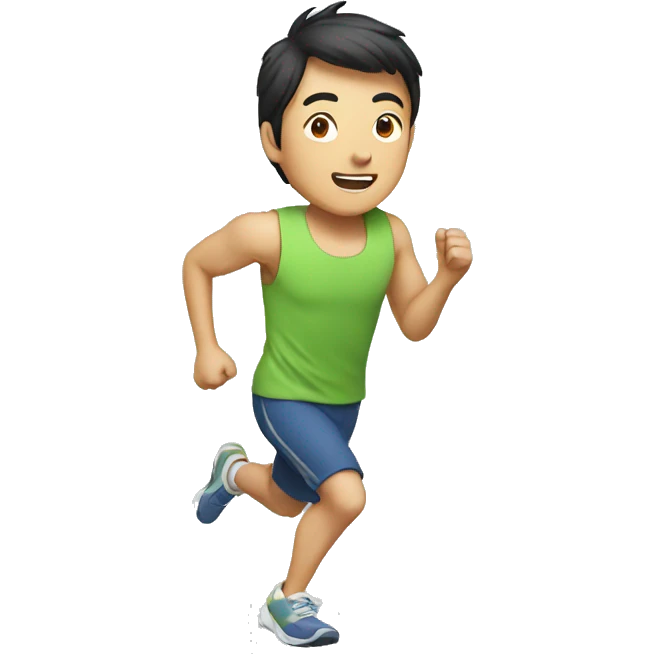 asian man running emoji