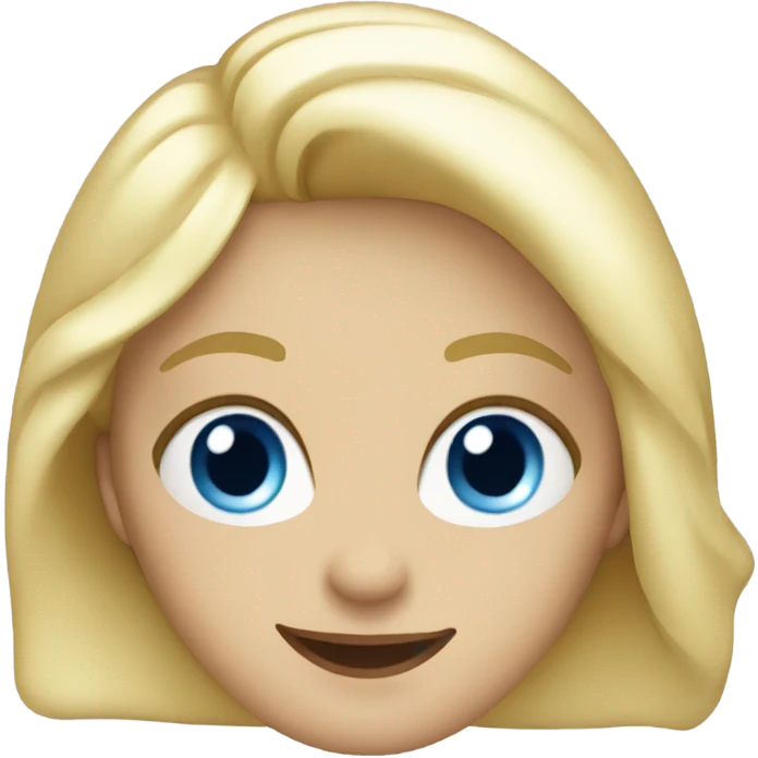 Waving blue eyed blonde lady emoji