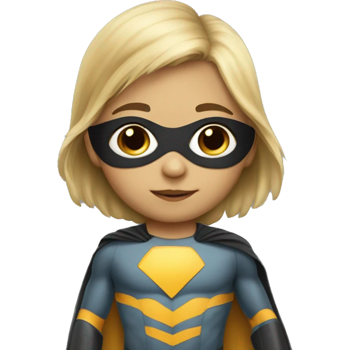 child wearing the superhero costume emoji