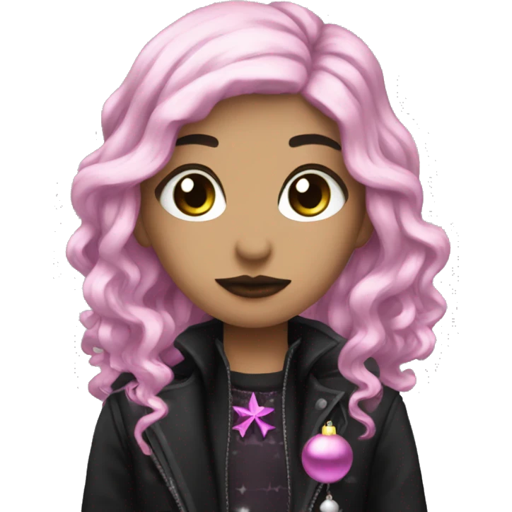 Goth pink Christmas  emoji