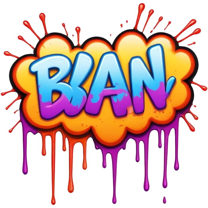 Graffiti the word BAN emoji