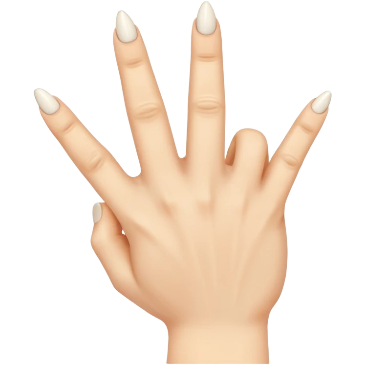 a hand but the middle finger and ring finger is twisted emoji