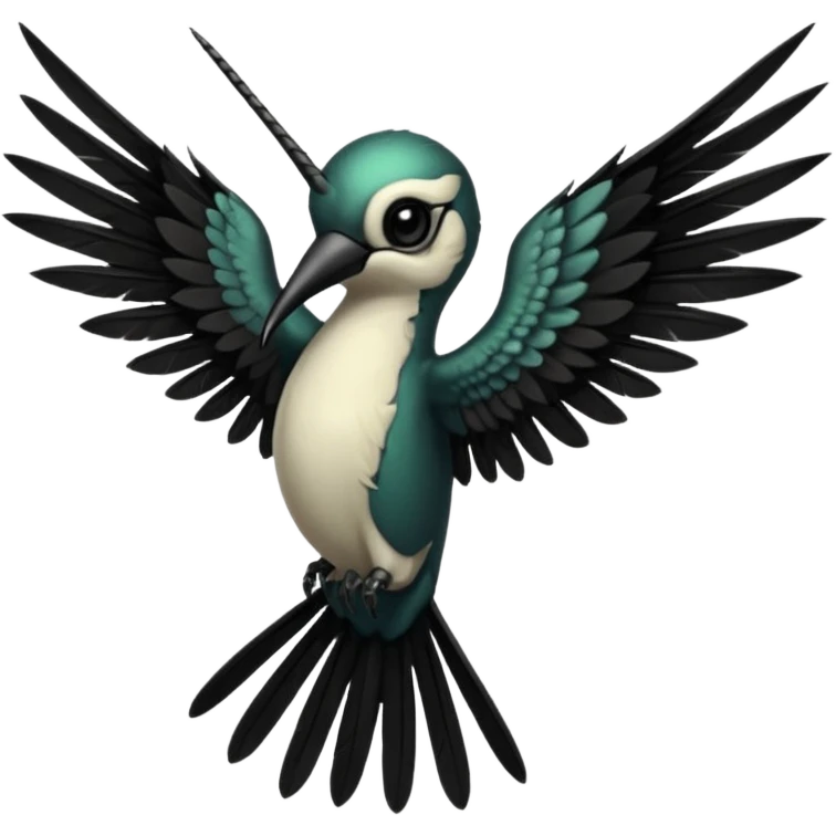creppy demon like hummingbird with  creppy and very long wings   staring in your soul emoji