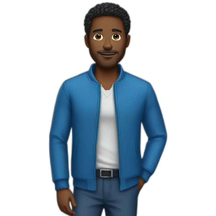 black men blue outfit emoji