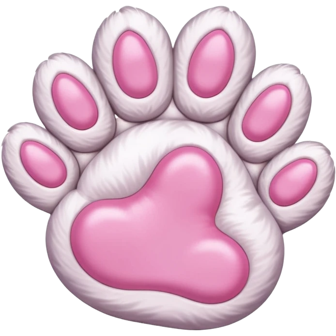 cat paw, cute feline foot with pink paw pads emoji