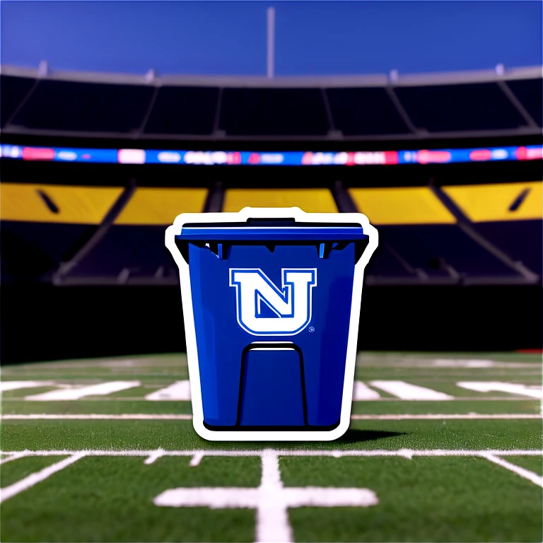 NCAA football garbage can on field  emoji