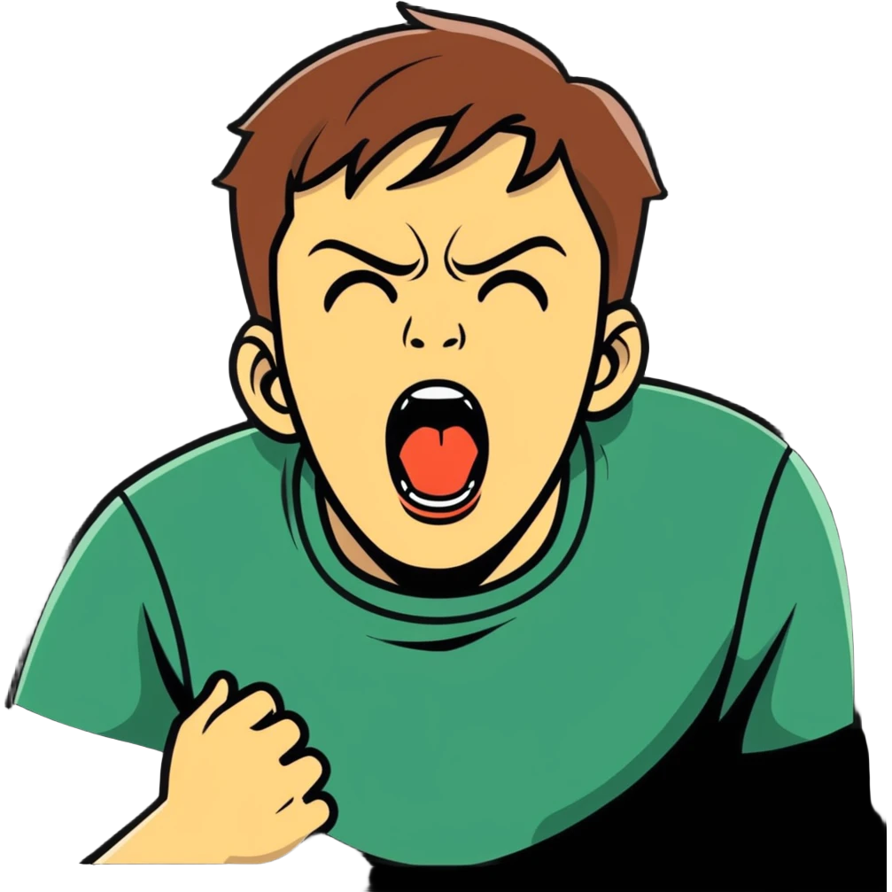 man choking himself screaming emoji