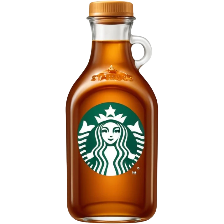 Starbucks Caramel Brûlée sauce in a Starbucks syrup bottle with Starbucks logo  emoji