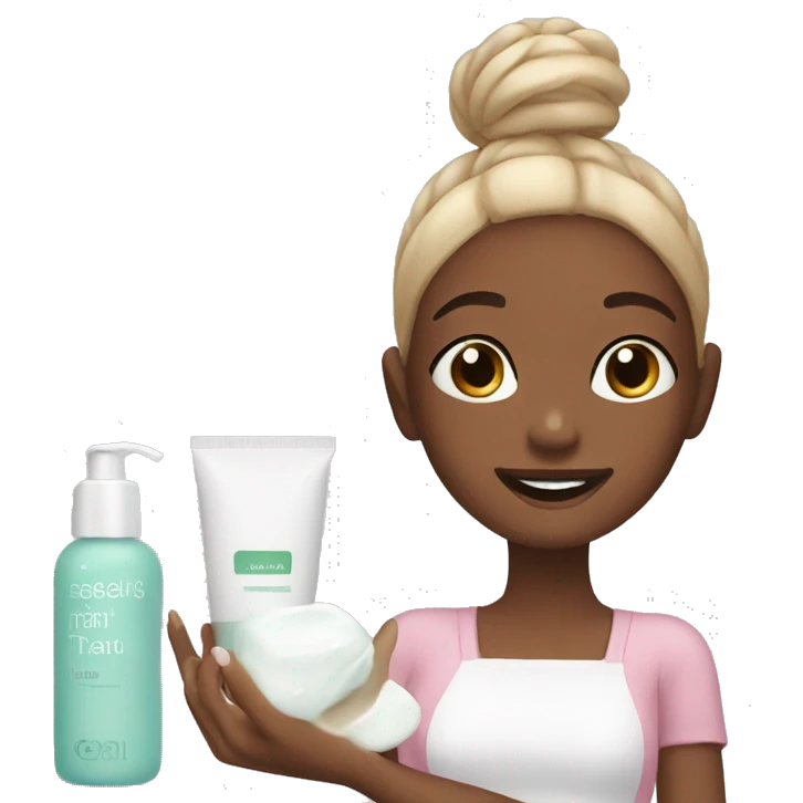 cute girl doing skincare emoji