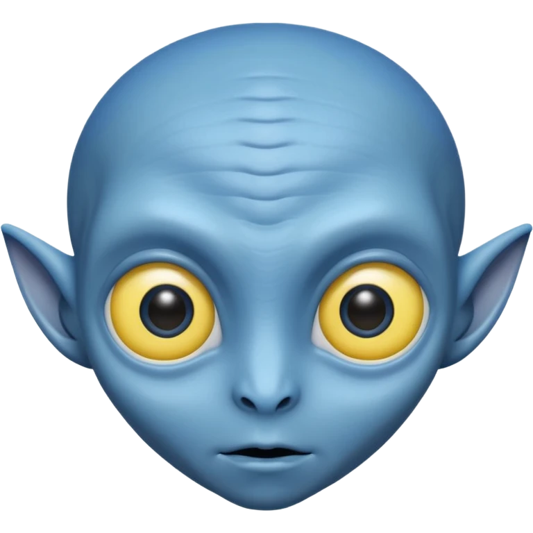 I want an alien with blue color and middle section of the forehead should be yellow emoji