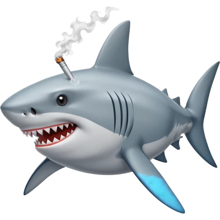 Shark with a blunt in its mouth emoji