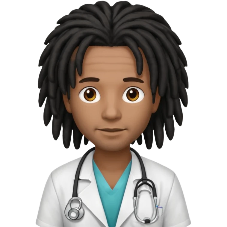  doctor with black dreadlock emoji