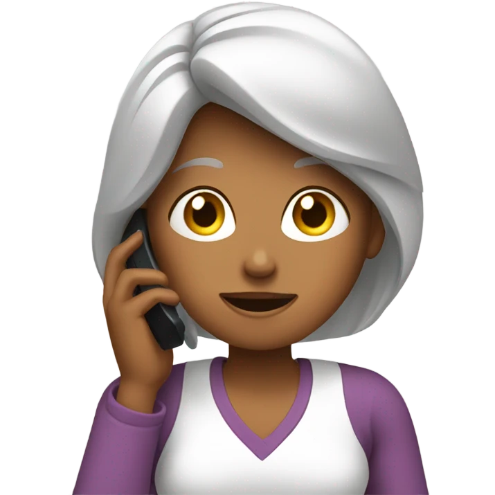 Mom on phone.  emoji