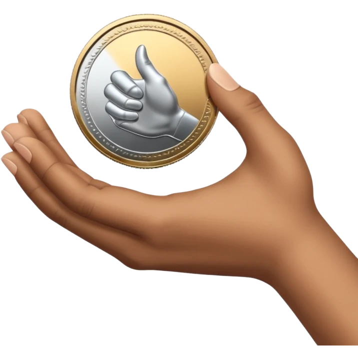 the hand passes coin emoji