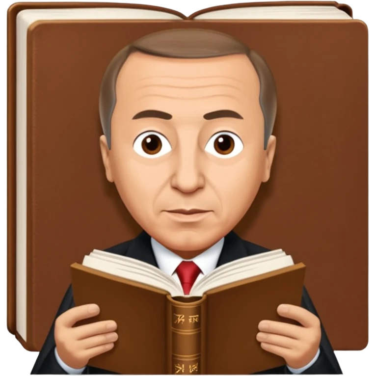 Recep Tayyip Erdoğan reading a book named "ZAM LİSTESİ" emoji