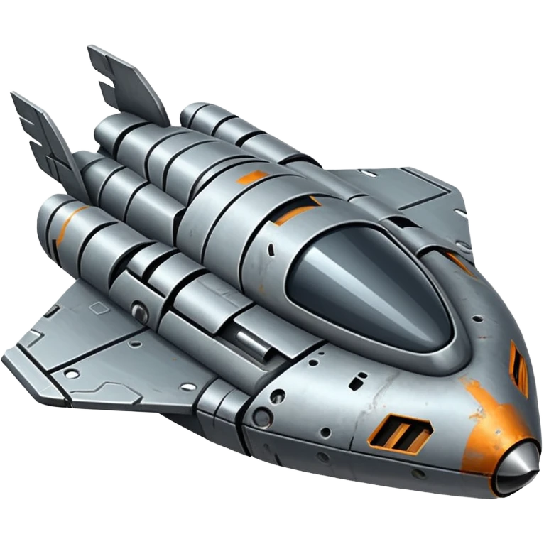 gray futuristic scrap spaceship  emoji