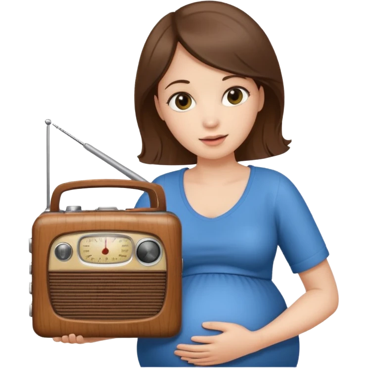 Pregnant woman holding opregnsnt radio emoji