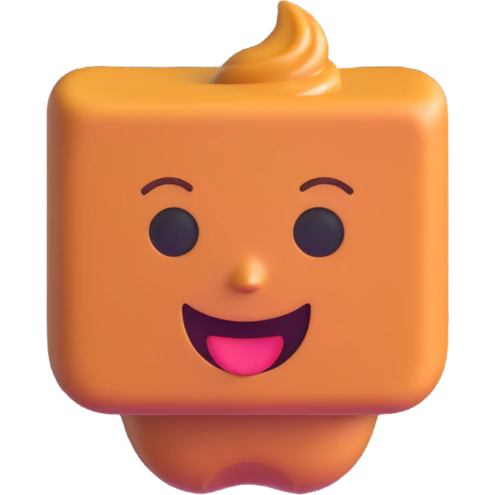 piece of caramel, 3D emoji style emoji