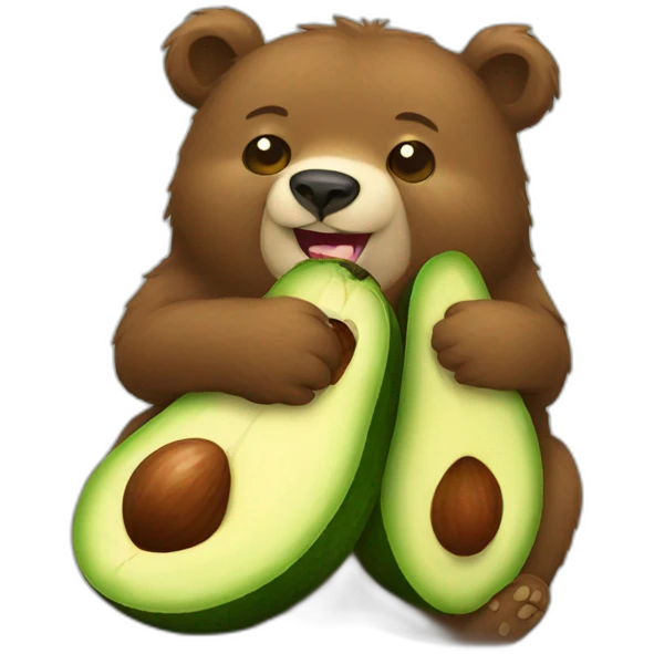 Bear eating avocado emoji