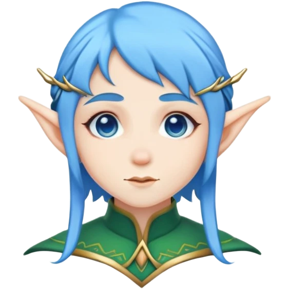 Elf with blue hair emoji