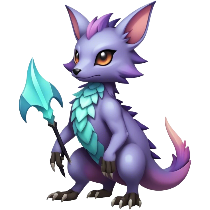 cool colorful dark pastel edgy fantasy animal hybrid Fakemon full body emoji