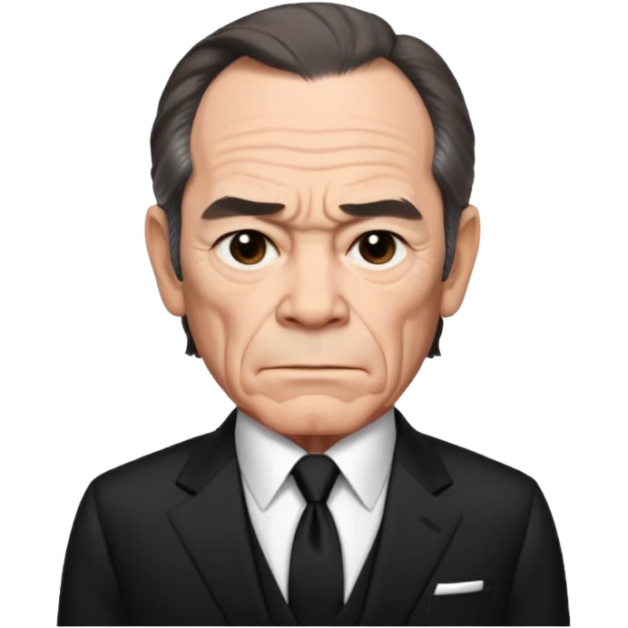 Tommy Lee Jones with black suit emoji