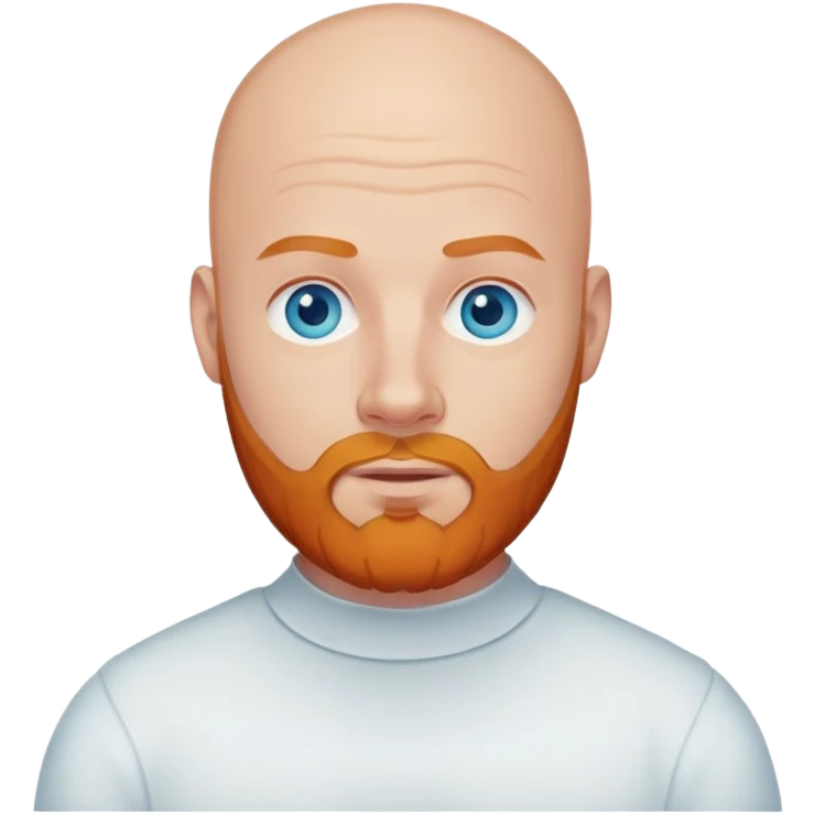 White bald man with blue eyes and ginger beard emoji
