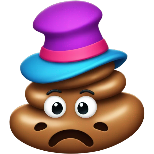 Poop with a hat emoji