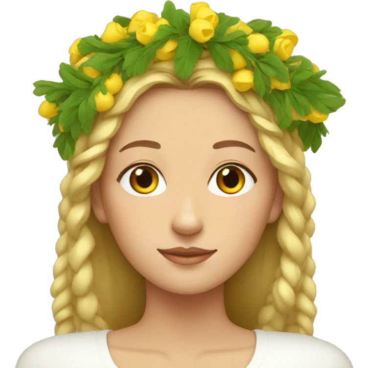 woman with ukrainian wreath on her head emoji