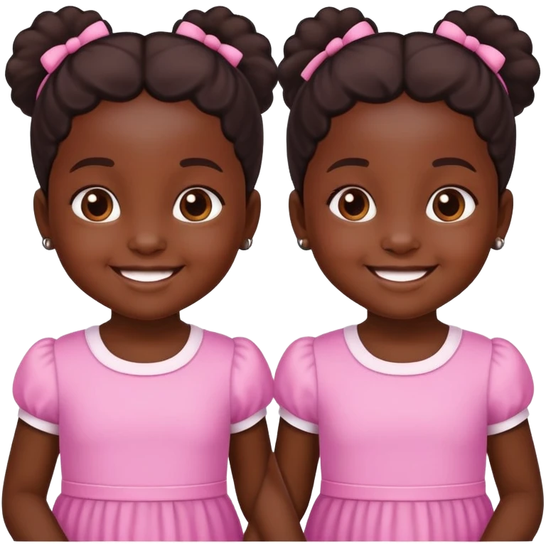 identical darkskin twin girls toddlers emoji