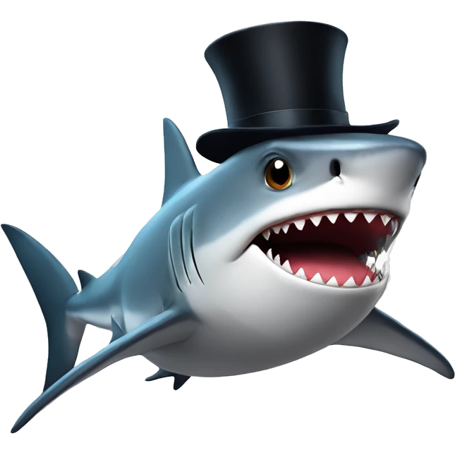 shark with tophat emoji
