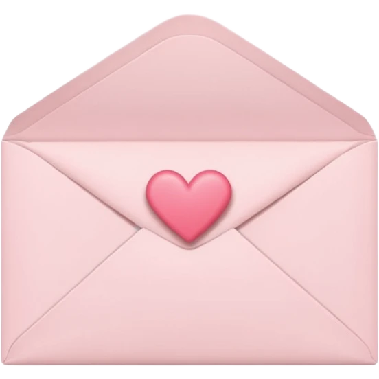 light pink cute envelope with letter, variation 3 emoji
